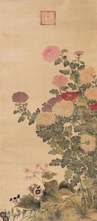 Anonymous, (Mid-QING DYNASTY), Flowering Chrysanthemums