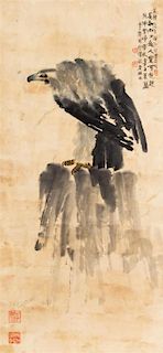 After Xu Beihong, (1895-1953), Eagle Perched on Rockery