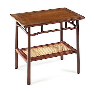 A Chinese Rosewood Side Table Height 24 1/2 x depth 16 1/2 inches.
