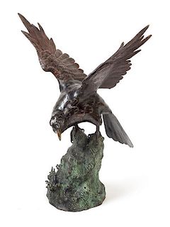 * A Bronze Figure of an Eagle Height 20 inches.