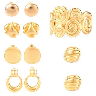 Seven (7) Pieces Gold-Tone Costume Jewelry