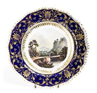 An English Porcelain Dessert Plate, Diameter 8 3/4 inches.