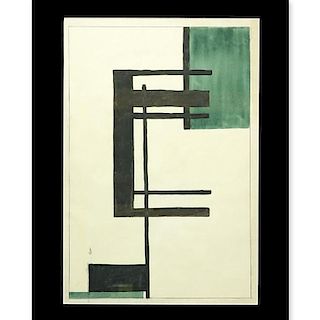 Attributed to: Jean Helion, French (1904 - 1987) Watercolor on paper "Abstract Composition"