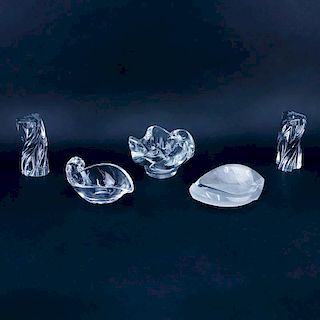 Collection of Lalique, Steuben and Baccarat Crystal Table Top Items