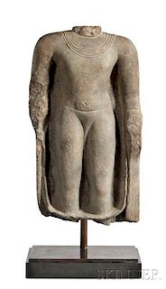 Large Sandstone Gupta Torso of Buddha