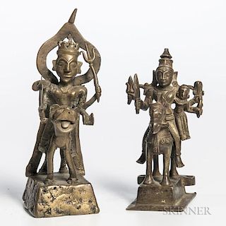 Two Bronze Votive Figures of Deities