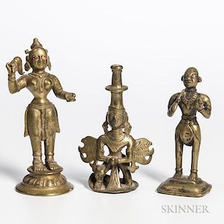 Three Gilt-bronze Figures of Deities