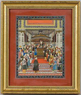 Miniature Painting of a Court Scene
