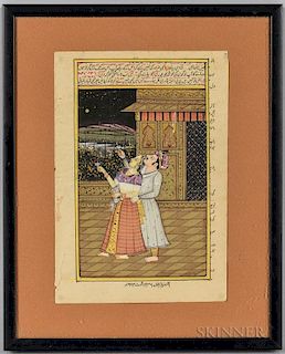 Miniature Painting Depicting Lovers