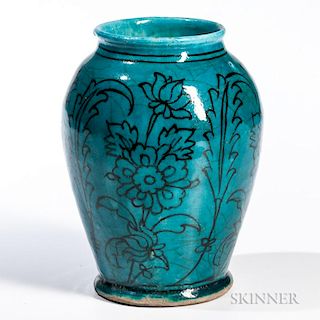 Turquoise-glazed Vase