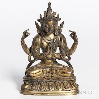 Bronze Figure of Four-armed Avalokitesvara