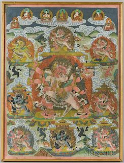 Thangka Depicting Six-armed Mahakala