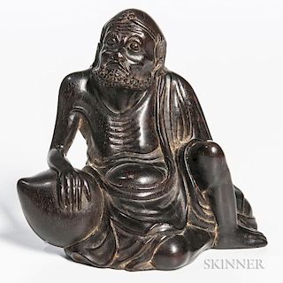 Carved Wood Statue of a Hermit