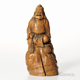 Carved Bamboo Figure of Hotei