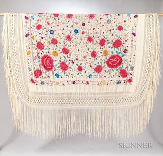 Embroidered Export Macrame Shawl