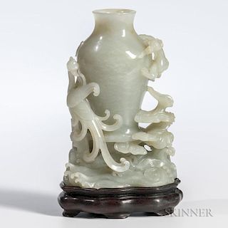 Jade Dragon and Phoenix Vase