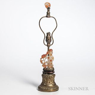 Agate Carving of a Woman Mounted as a Lamp
