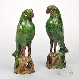 Pair of Parrot-shaped Incense Holders