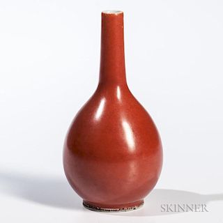 Coral Red-glazed Porcelain Bottle Vase