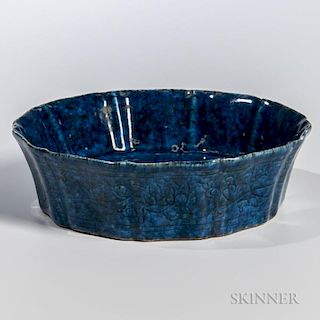 Blue-glazed Brush Washer
