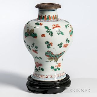 Small Wucai Meiping   Vase