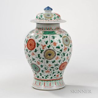 Wucai Enameled Covered Jar