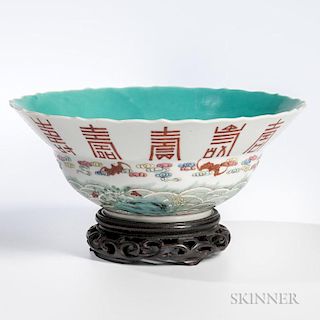 Enameled Bowl with Flared Barbed Rim