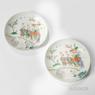 Pair of Famille Verte Dishes