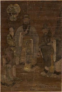 Hanging Scroll Depicting the Three Star Gods
