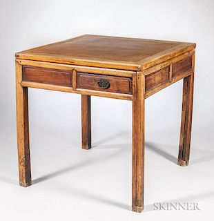 Square Hardwood Center Table with Drawers