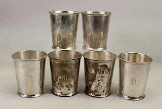 (6) Kirk & Sons Monogrammed Sterling Silver Cups