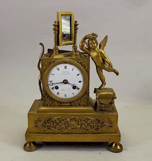 Antique French Gilt Cherubic Clock