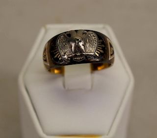 Double Headed Eagle 14k Gold Ring