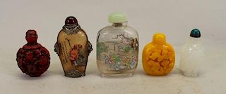 (5) Chinese Snuff Bottles w/ Stoppers
