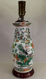 Chinese Porcelain Urn Form Lamp
