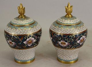 Chinese Cloisonne Covered Jars