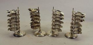 (4) Mexican Sterling Cigarette Ashtray Stands