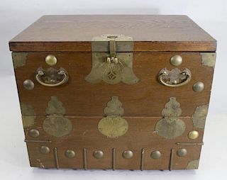 Small Korean Chest with Brass Mounts