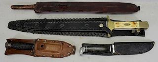 Collection of (4) Assorted Knives with Sheath