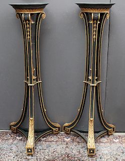 Pair, Gilt/Wood Plant Stands