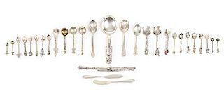 A Group of Silver Flatware Articles, Various Makers, 20th Century, Length of longest 7 1/4 inches.