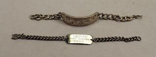 (2) Engraved Sterling Bracelets