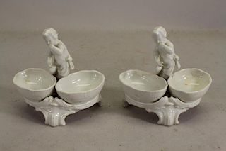 (2) French Porcelain Figural Open Salts