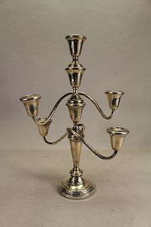 Fisher Weighted Silverplate 4-arm Candelabra