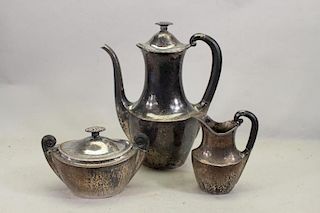 (3) Piece .830 European Silver Tea Set