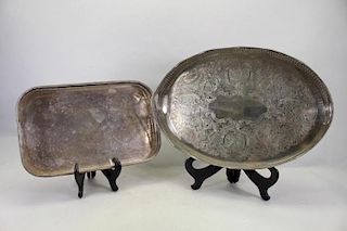 (2) Silverplate Serving Trays