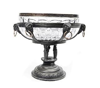 An American Silver-Plate and Cut-Glass Centerpiece Bowl, Wilcox Silver Plate Co., Meriden, CT, Early 20th Century, Diameter 10 1