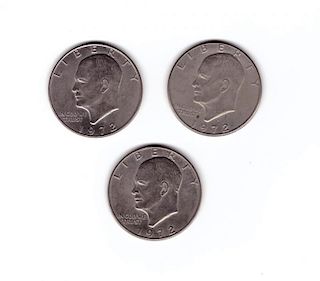 (3) 1972 Eisenhower Dollar