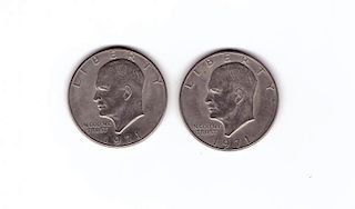 (2) 1971 Eisenhower Dollar