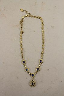 Blue Mixed Stone Necklace